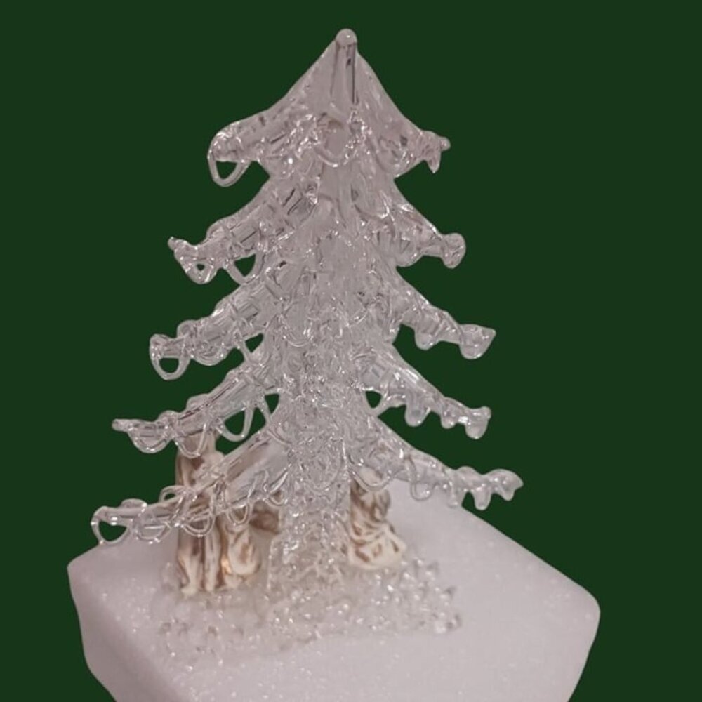 Silvestri Glass Nativity Scene With Christmas Tree Figurine - Picture 5 of 9
